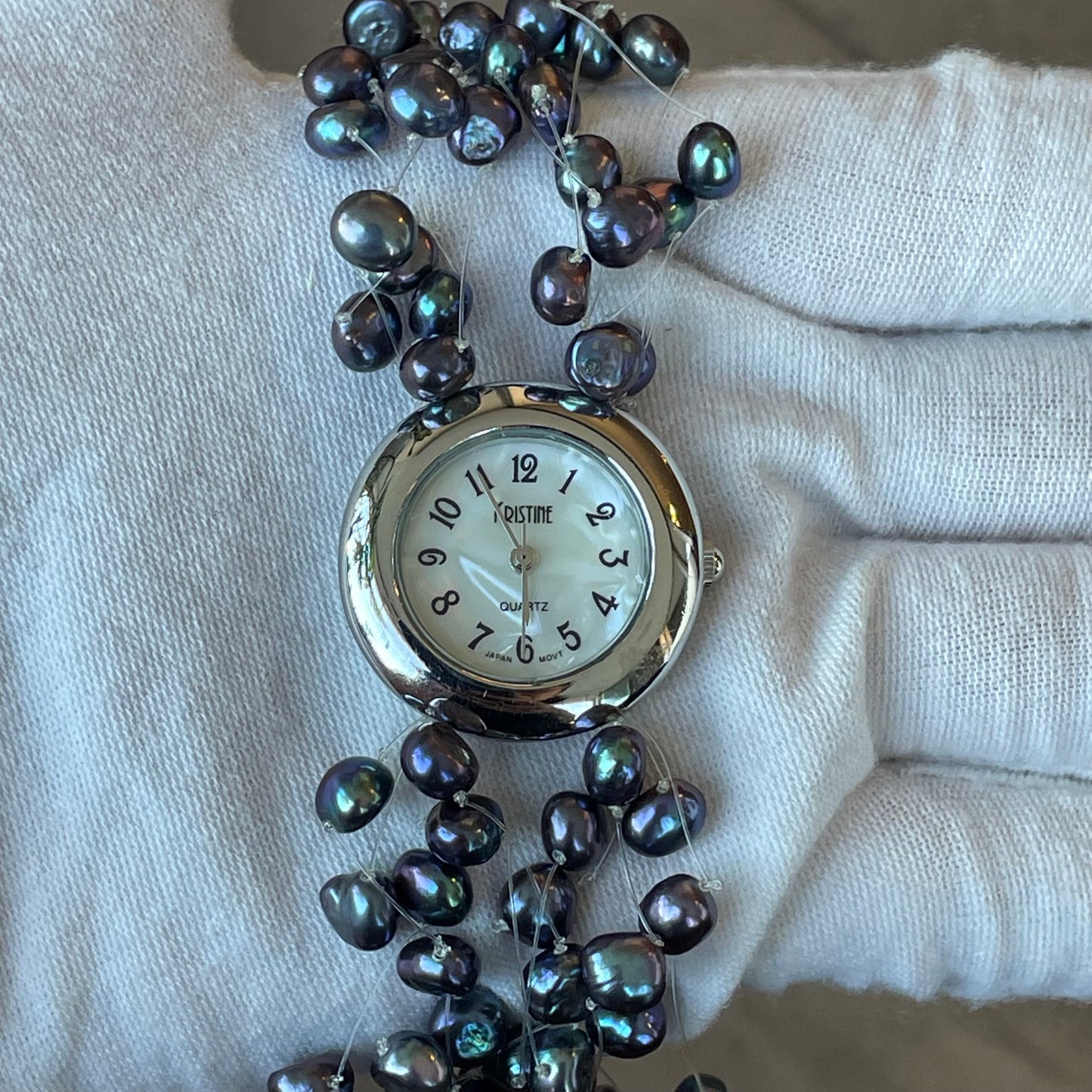 Reloj Joya KRISTINE Mujer Años 2000 Perlas Naturales ÚNICO