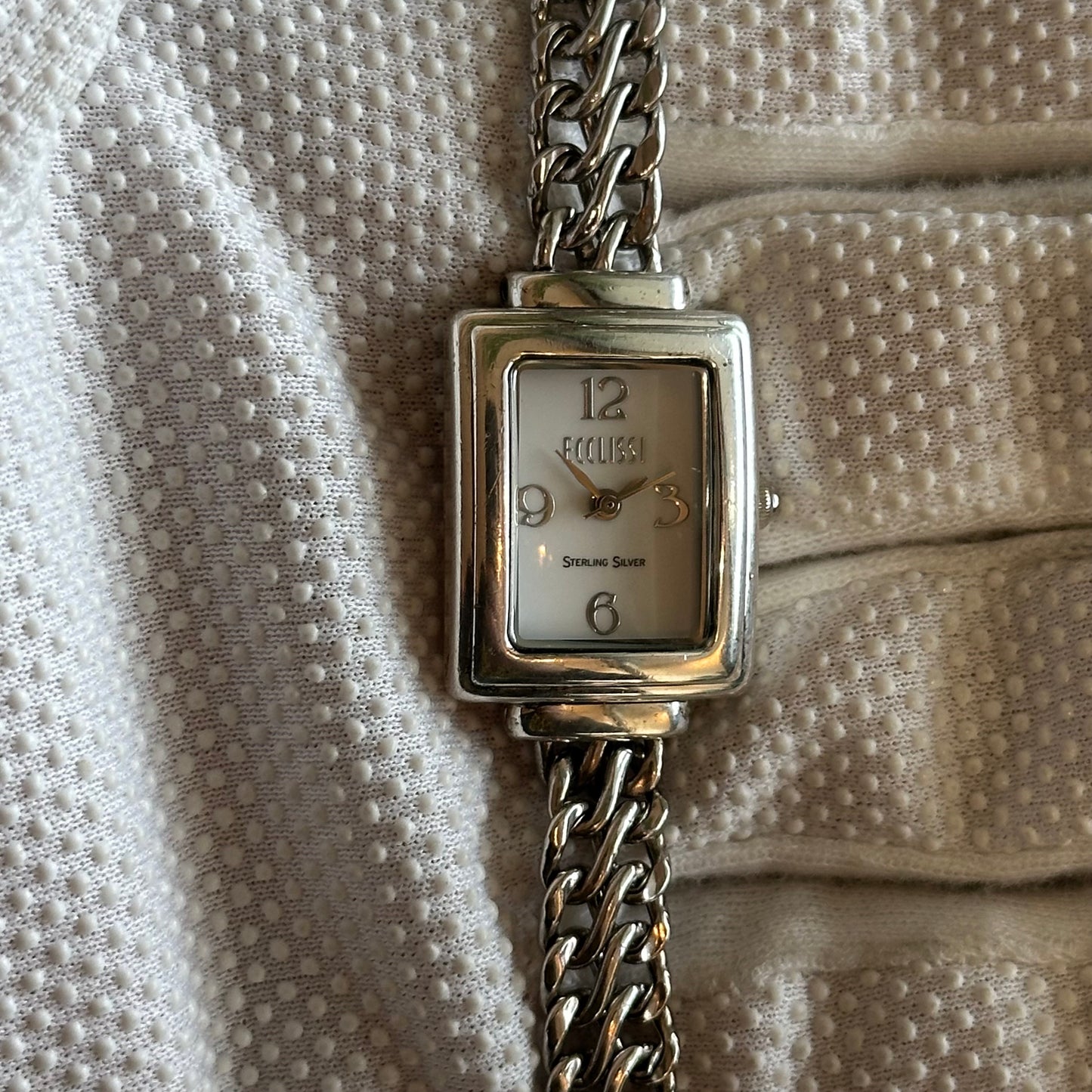 Reloj joya ECCLISSI delgado TODO PLATA 925 Mujer Años 2000
