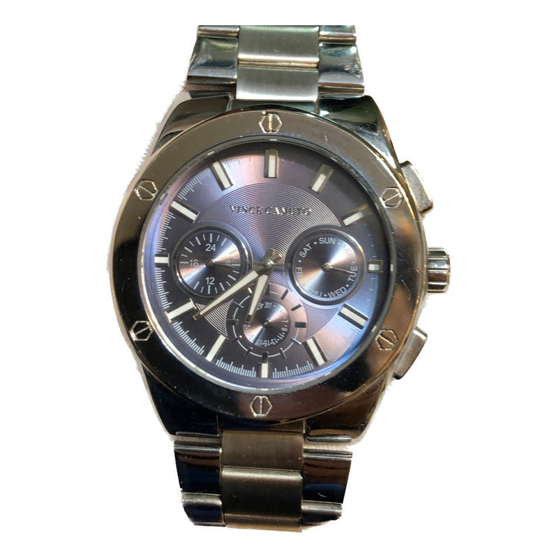 Reloj Vince Camuto Violeta Tornasol Caja Grande 44mm Hombre
