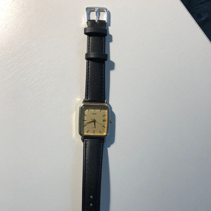 Reloj Timex Vintage1989 Cuadrado Fecha Funciona Bien Escaso.