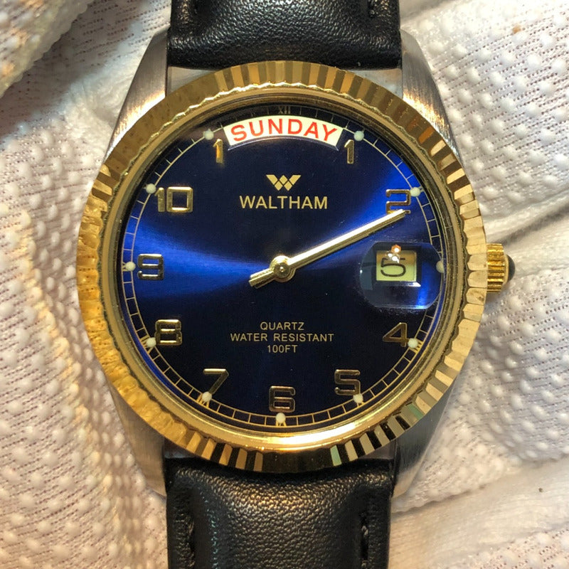 Reloj Waltham Vintage 1998 Day-date Azul President Style