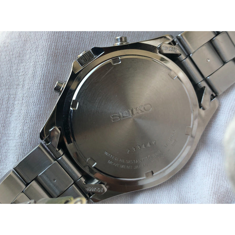Reloj Seiko Flightmaster Pilot Hombre Acero Plateado