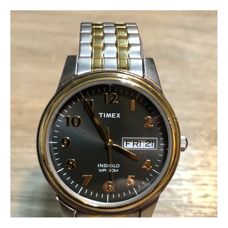 Timex Dos Tonos: Gris Y Dorado Correa Extensible Año 2019