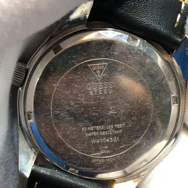 Reloj Guess Rayos Sol Negro Hombre 43mm Año 2012 Con Fecha.