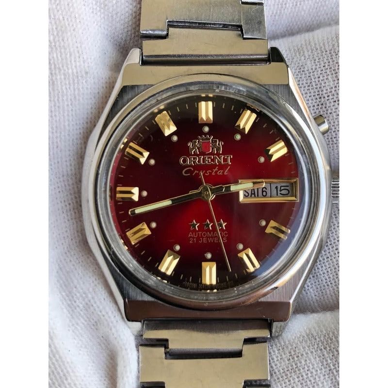 Reloj Orient Crystal Three Star Automático Rojo Muy Escaso