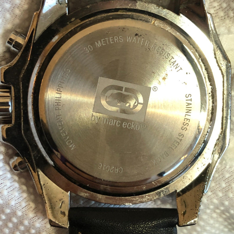 Reloj Marc Ecko Hombre 2005 Bisel Brillantes Correa Cuero