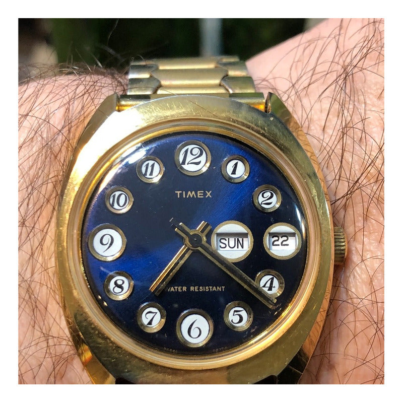 Timex Mítico Telephone Dial Azul 1974 Hombre A Cuerda Pop-art Único Raro