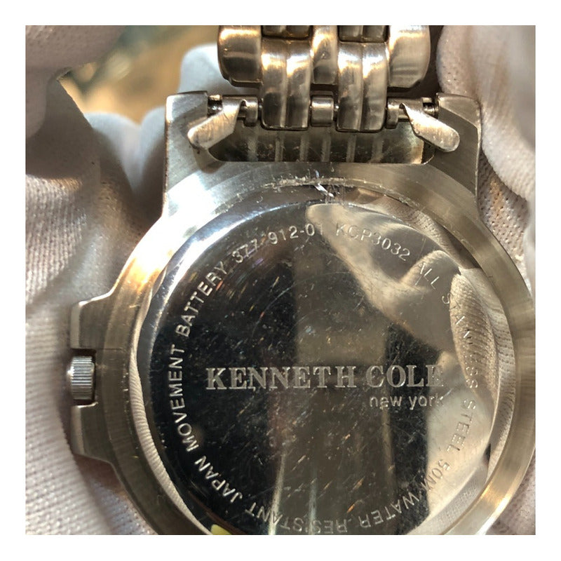 Reloj Kenneth Cole Vintage Años 2.000 Dial Azul Hombre Pulsera Completa