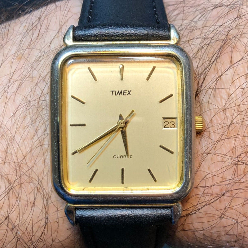 Reloj Timex Vintage1989 Cuadrado Fecha Funciona Bien Escaso.