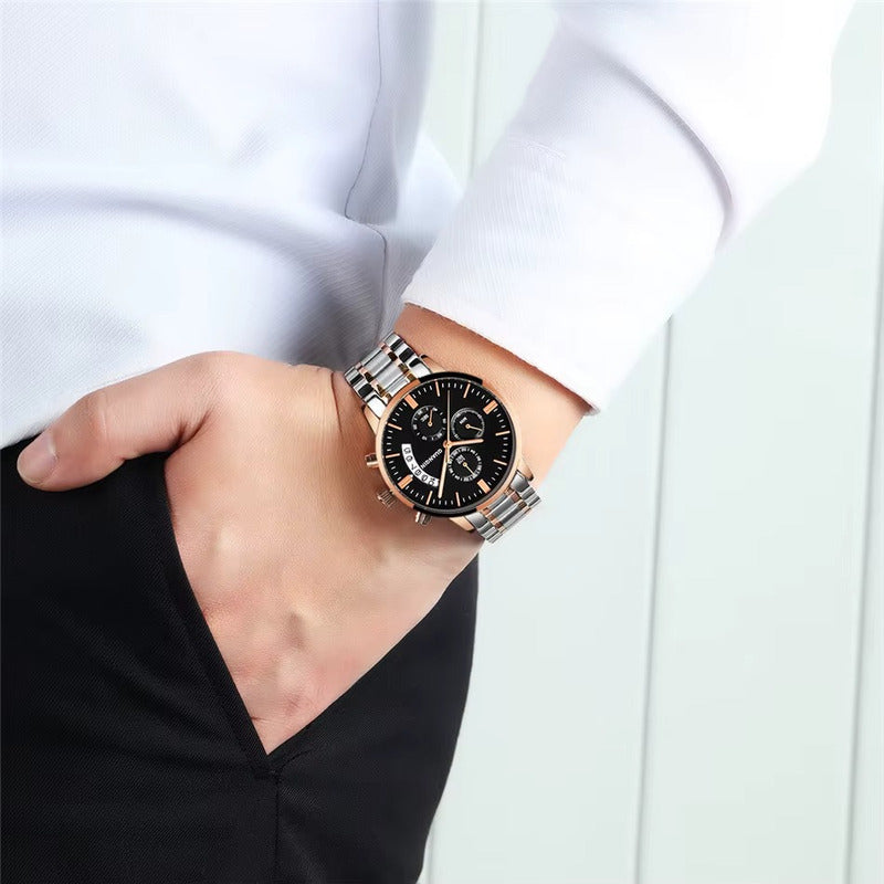 Reloj Guanqin Gs19053 Hombre Acero Resistente Al Agua