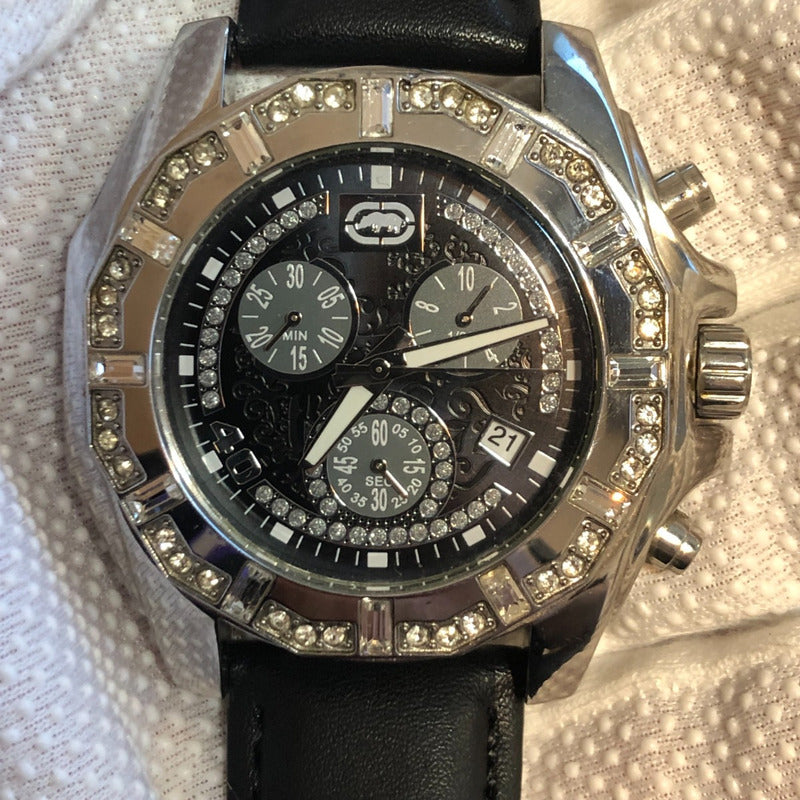 Reloj Marc Ecko Hombre 2005 Bisel Brillantes Correa Cuero