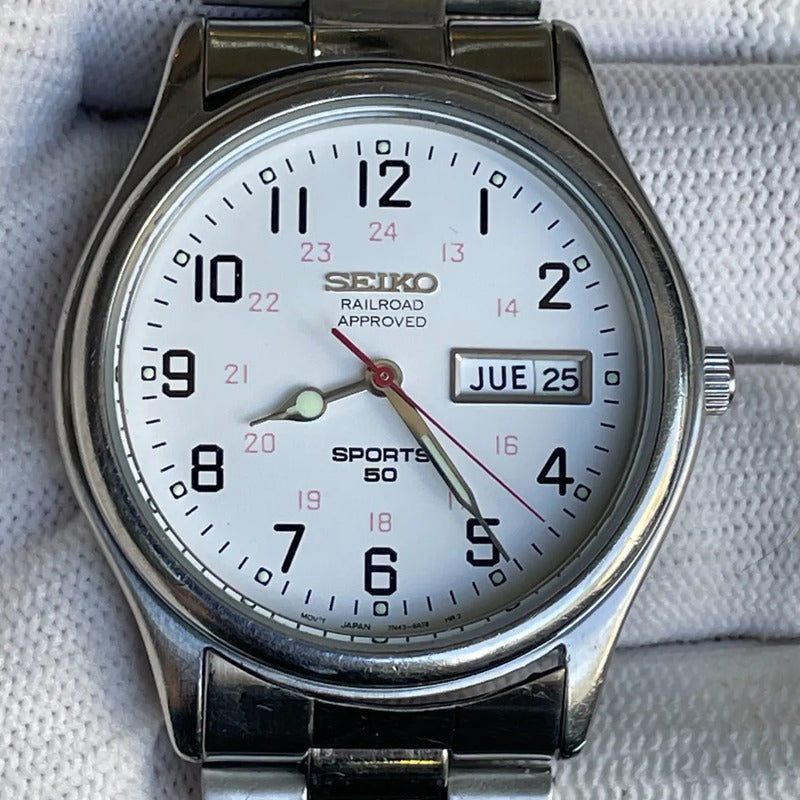 Reloj Seiko Railroad Approved Tn43 Hombre 1999 Diseño Ferroviario