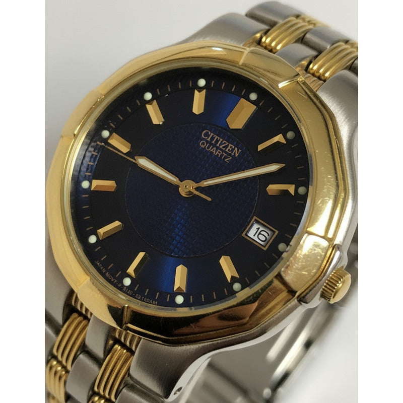 Reloj Citizen Hombre Año 1991 Calibre 2510 Bicolor Dial Azul
