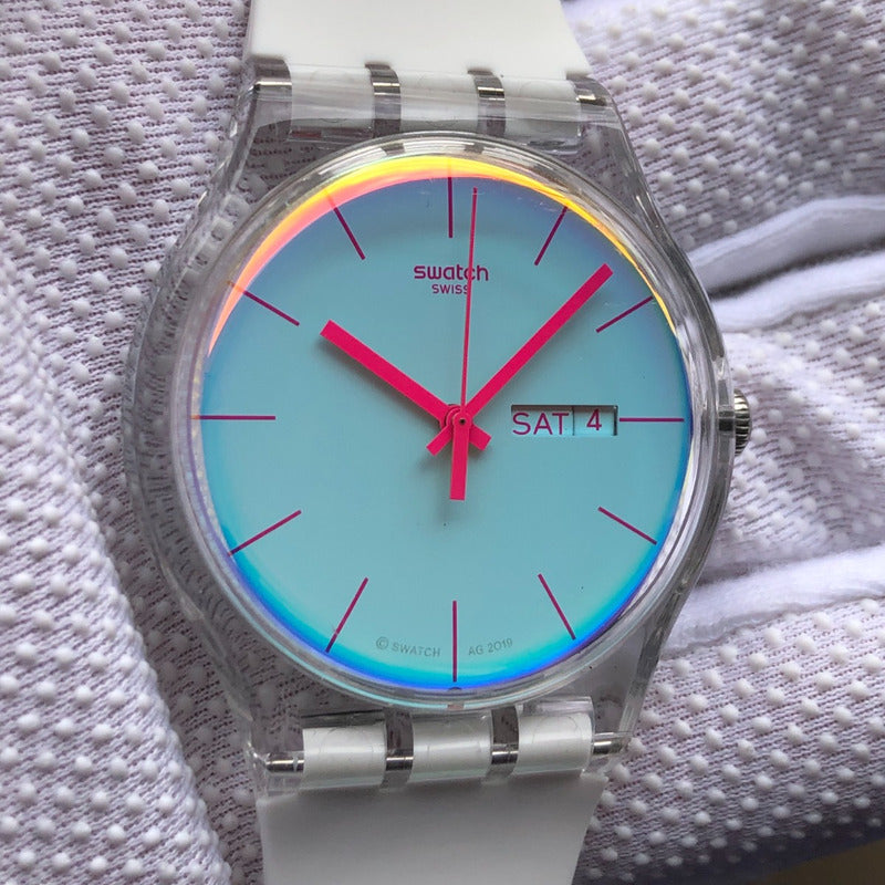 Reloj Swatch Hombre Año 2019 Pastel Rebel Iridiscente 41mm
