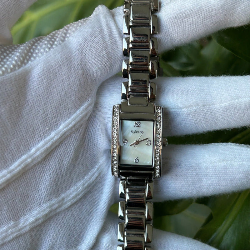 Reloj Joya Style&co Mujer 2008 Madreperla Rectangular Escaso