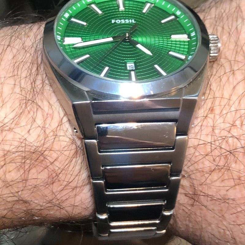 Fossil Verde Hipnótico Máquina Japonesa Mìnimo Uso Con Caja