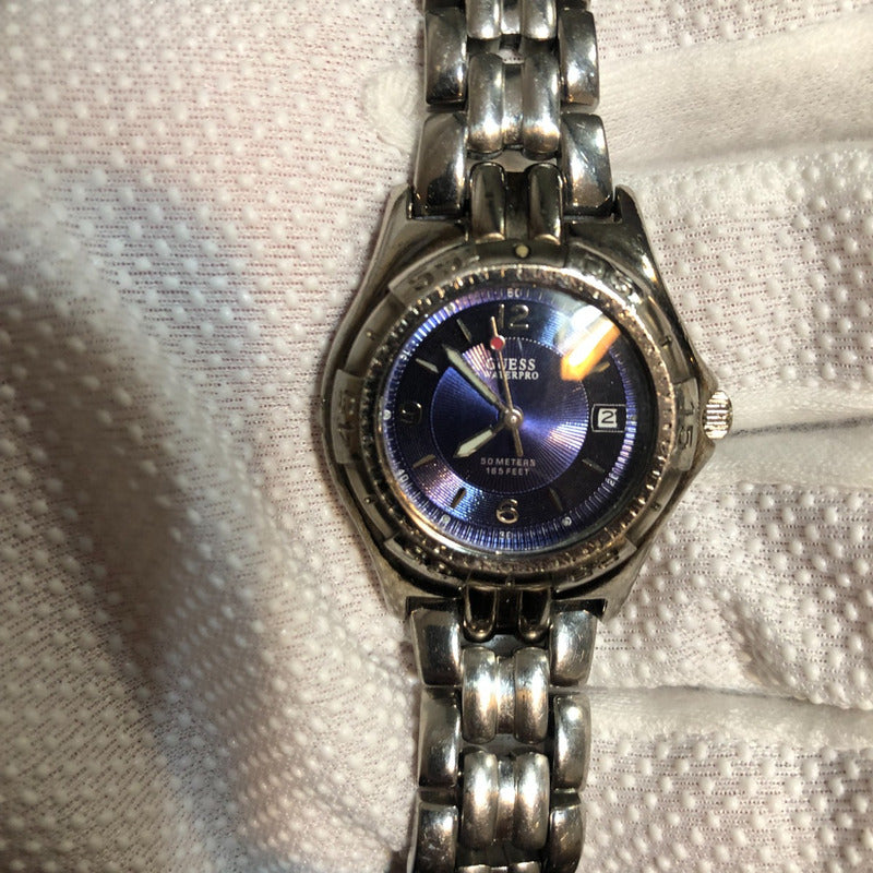 Reloj Guess Mujer Vintage Fines Años 90´s Dial Azul Metálico