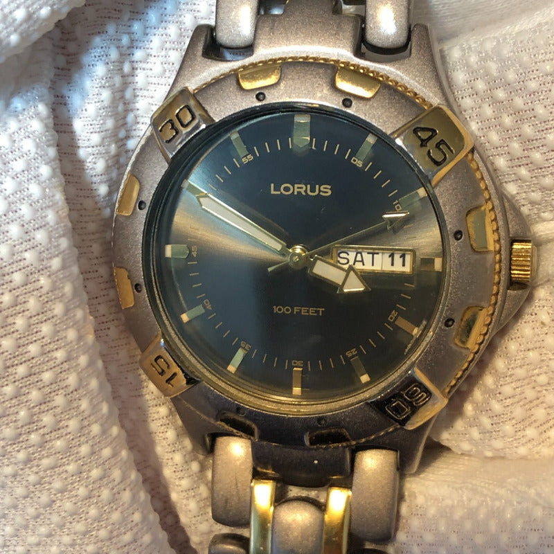 Reloj Lorus By Seiko Hombre Años 90´s Bicolor Day-date