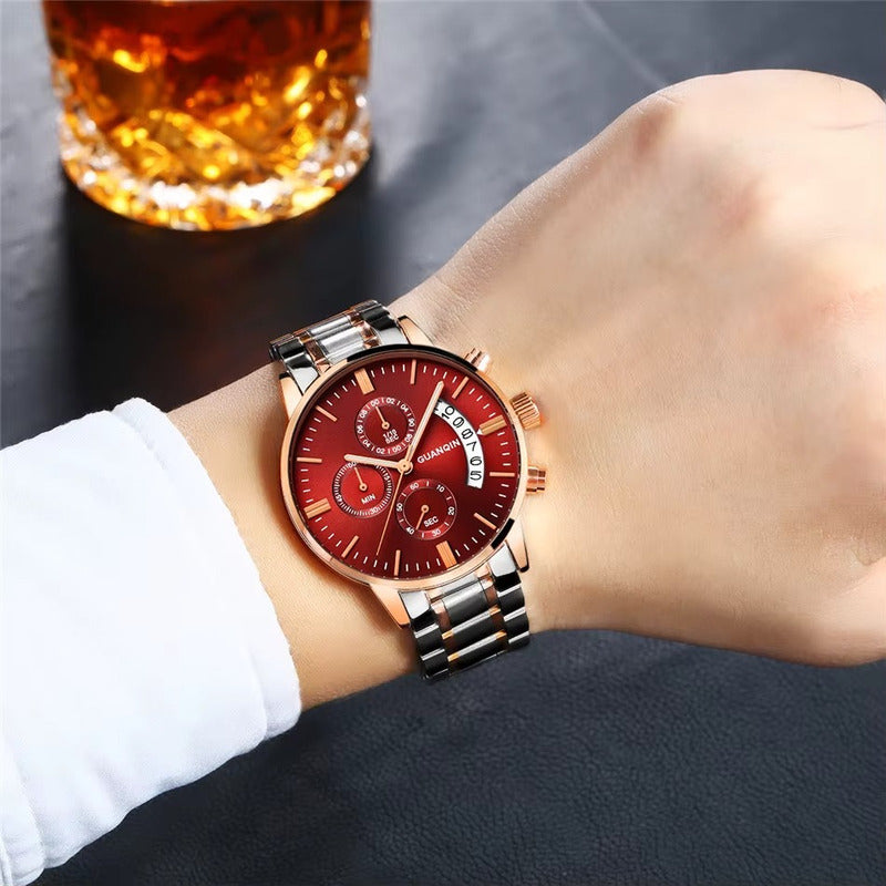 Reloj Guanqin Gs19053 Hombre Acero Resistente Al Agua