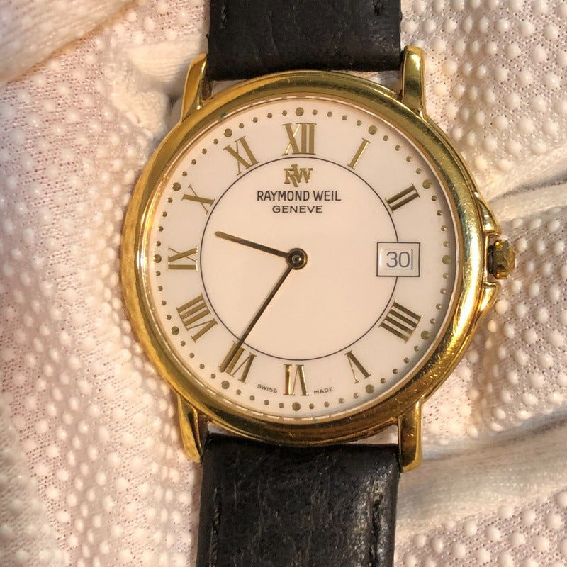 Raymond Weil Hombre Zafiro Chapado Oro 18k Suizo Años 90s