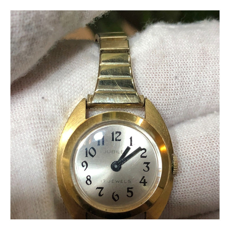 Reloj Vintage Jubilee Mecánico Mujer Pulsera Oro Laminado10k