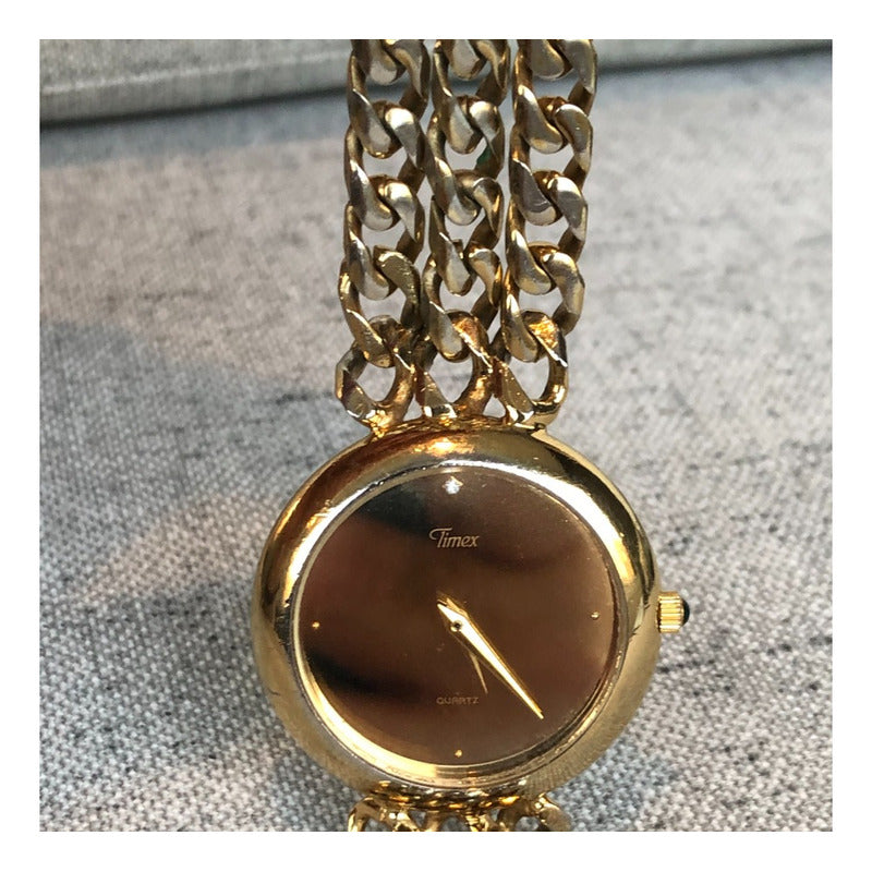 Reloj Timex Vintage Mujer Dial Espejado Muy Raro Pieza Única