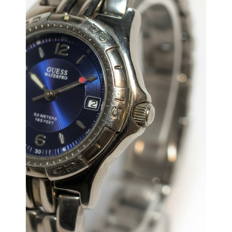 Reloj Guess Mujer Vintage Fines Años 90´s Dial Azul Metálico