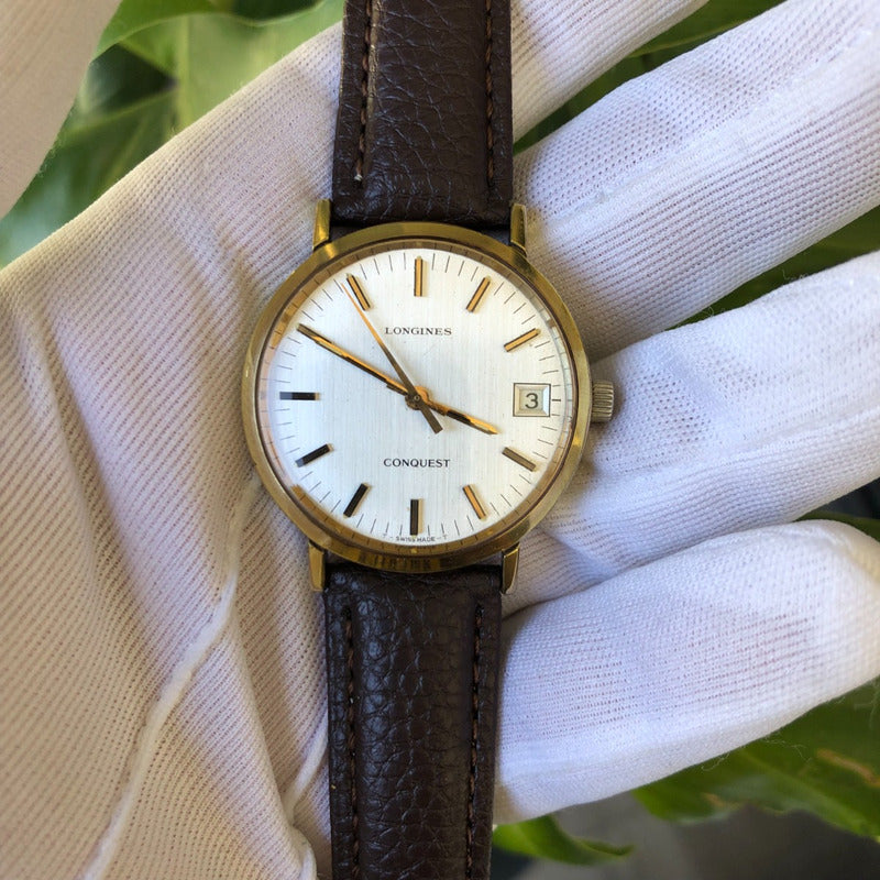 Reloj Longines Hombre Vintage Año 1960 Conquest Date Cuerda Manual