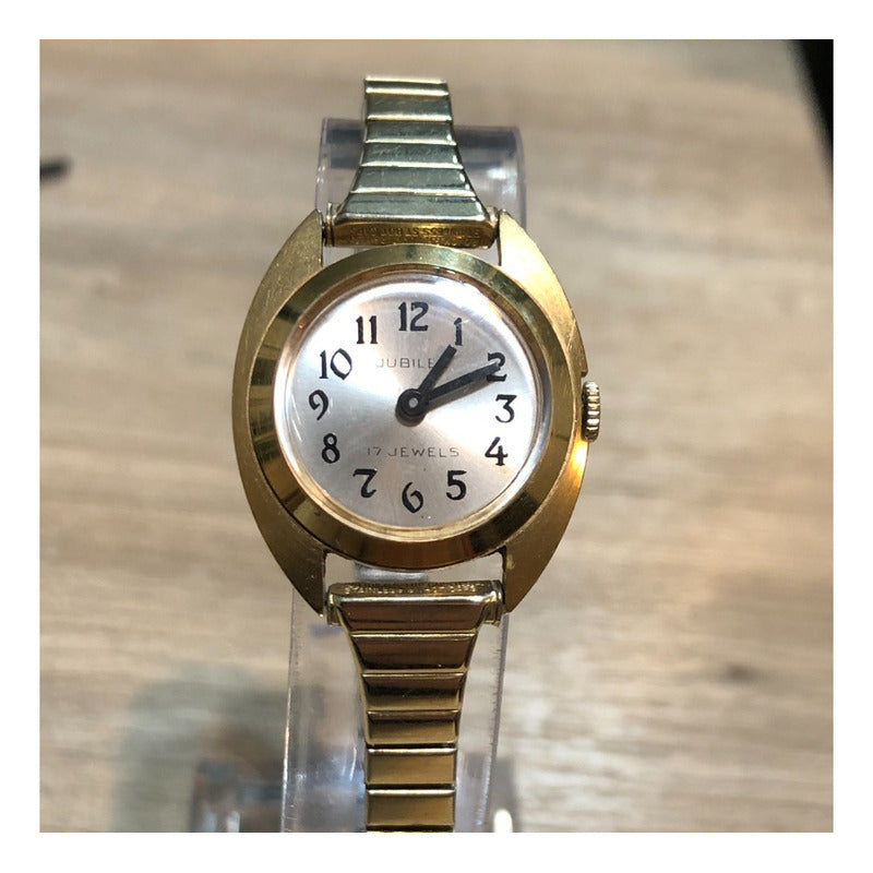 Reloj Vintage Jubilee Mecánico Mujer Pulsera Oro Laminado10k
