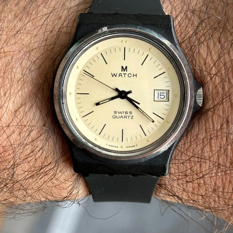 Reloj Mondaine Swiss Quartz Hombre Año 1989 Minimalista Raro