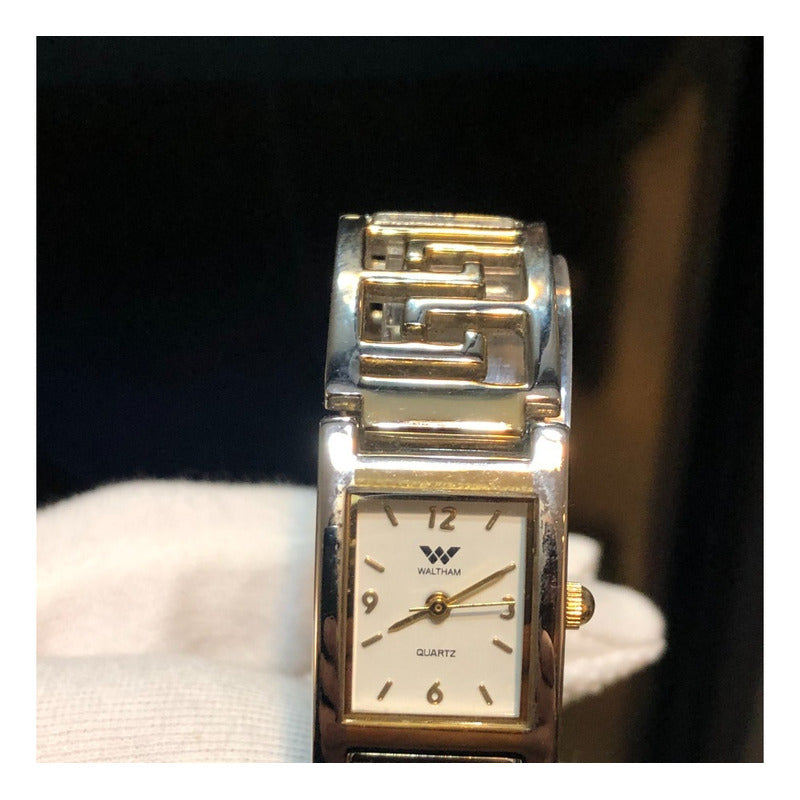 Reloj Waltham Bicolor Mujer Fines 90s Pulsera Greca Original