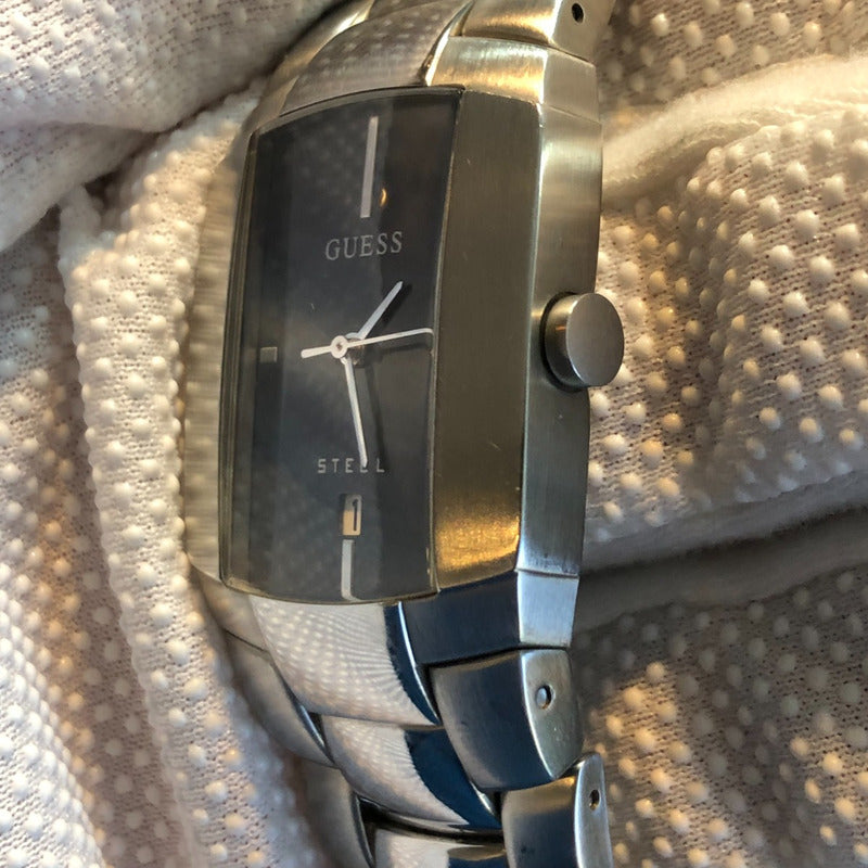 Reloj Guess Steel Hombre Inicios Años 2000 Sunburst Compacto