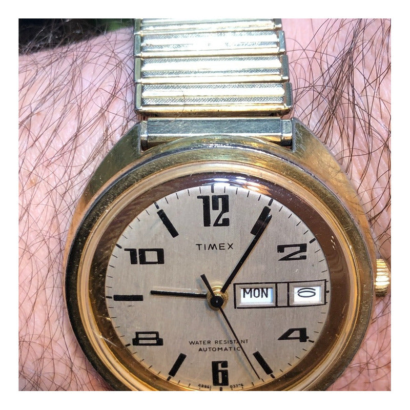 Timex Automático 1976 Hombre Dos Calendarios Pulsera Speidel