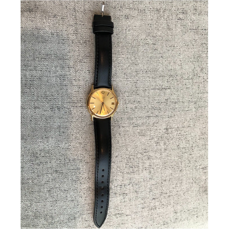 Reloj Timex Vintage Dorado Línea Q 80´s Escaso