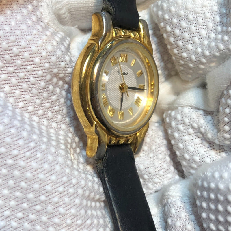 Reloj Timex Mujer Vintage Año 1991 Dial Blanco Waffle