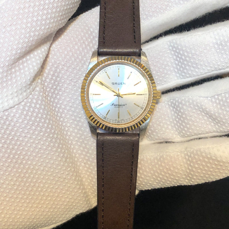 Reloj Gruen Precision Hombre 1995 Bisel Bicolor Swiss Parts