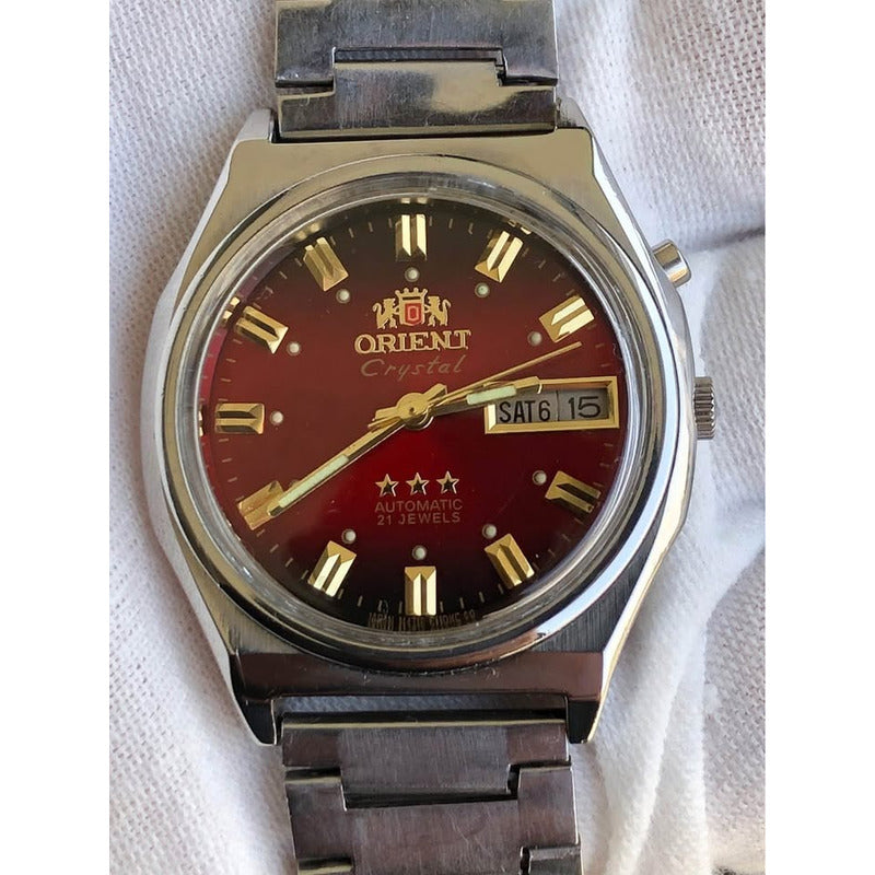 Reloj Orient Crystal Three Star Automático Rojo Muy Escaso