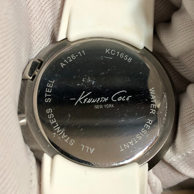 Reloj Kenneth Cole Hombre Año 2010 Futurista Correa Blanca Original