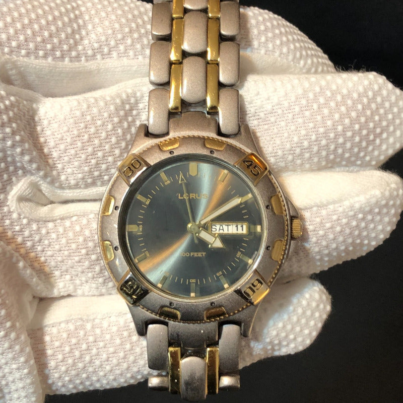 Reloj Lorus By Seiko Hombre Años 90´s Bicolor Day-date
