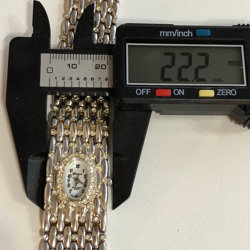 Reloj Geneva Mujer Años 90´s Brazalete Joya Incrustado