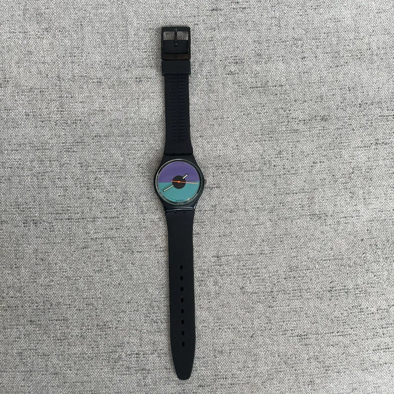 Reloj Swatch Hombre Vintage 1987 Purpura Turquesa Gb12
