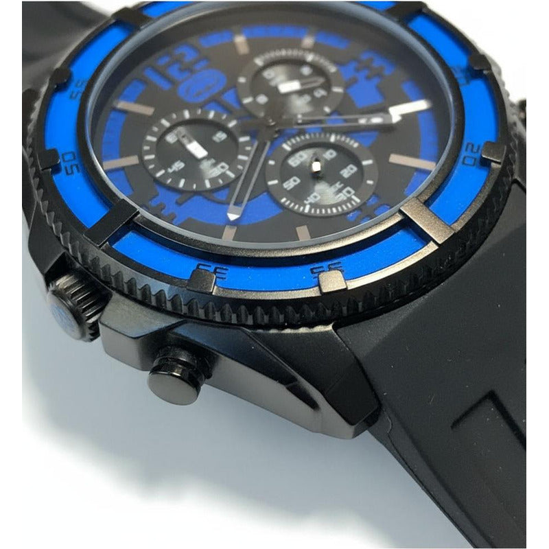 Reloj Marc Ecko Hombre Vintange 2000s Cronógrafo Bisel Azul