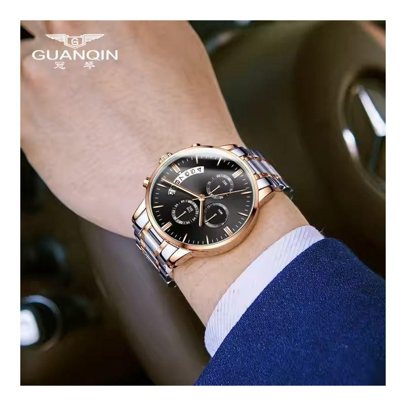 Reloj Guanqin Gs19053 Hombre Acero Resistente Al Agua