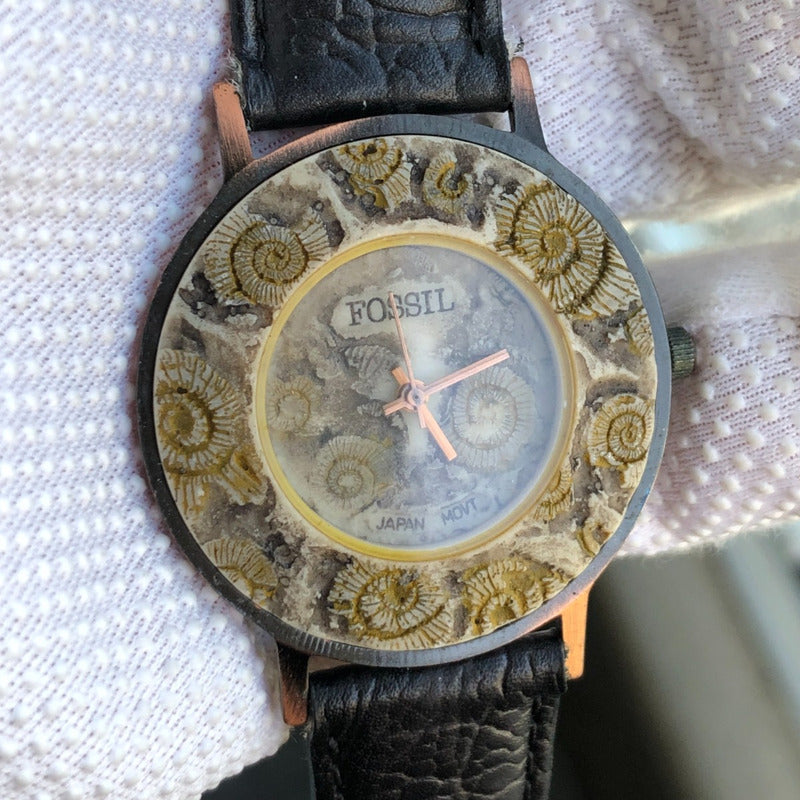 Reloj Fossil Relic Ammonite Mujer Vintage 1995 Único Raro