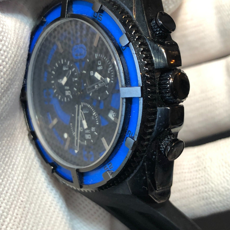 Reloj Marc Ecko Hombre Vintange 2000s Cronógrafo Bisel Azul