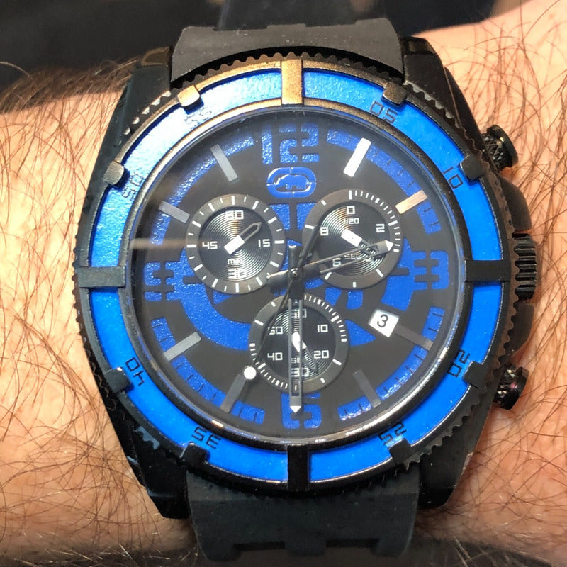 Reloj Marc Ecko Hombre Vintange 2000s Cronógrafo Bisel Azul