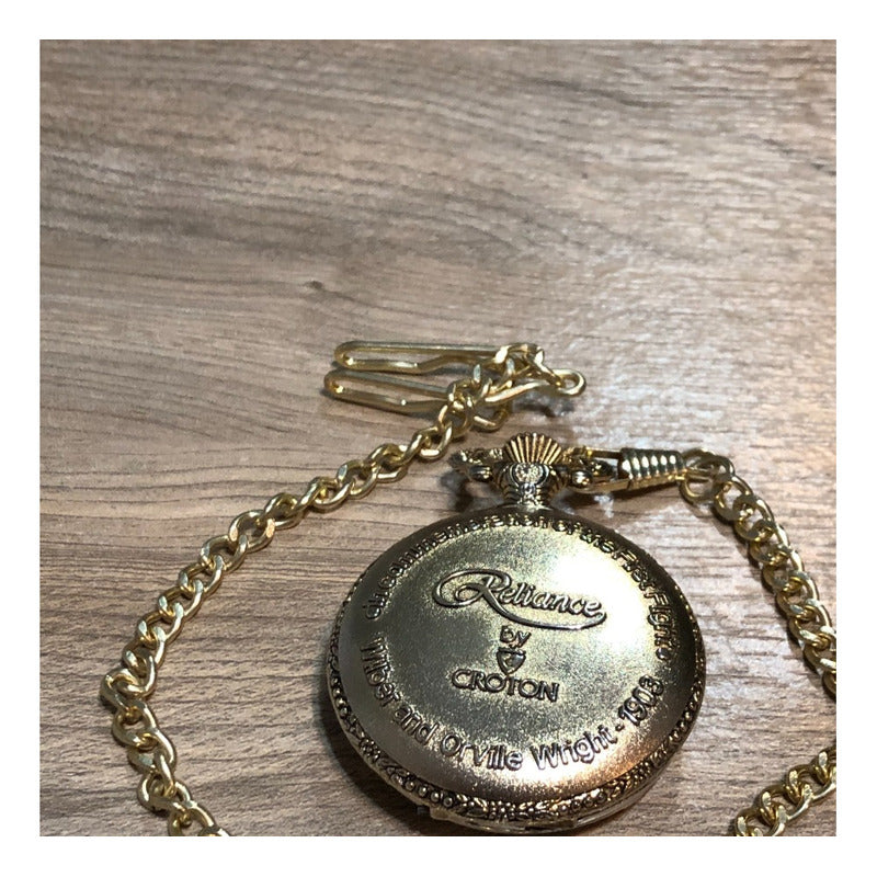 Reloj Bolsillo Croton Reliance 90´s 1er Vuelo De La Historia