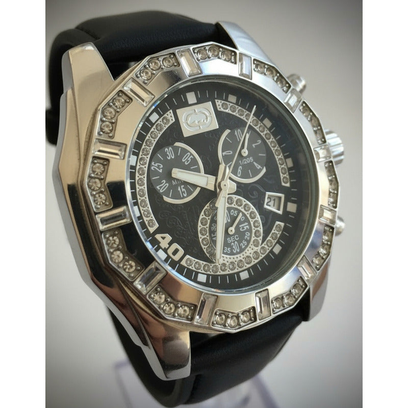 Reloj Marc Ecko Hombre 2005 Bisel Brillantes Correa Cuero