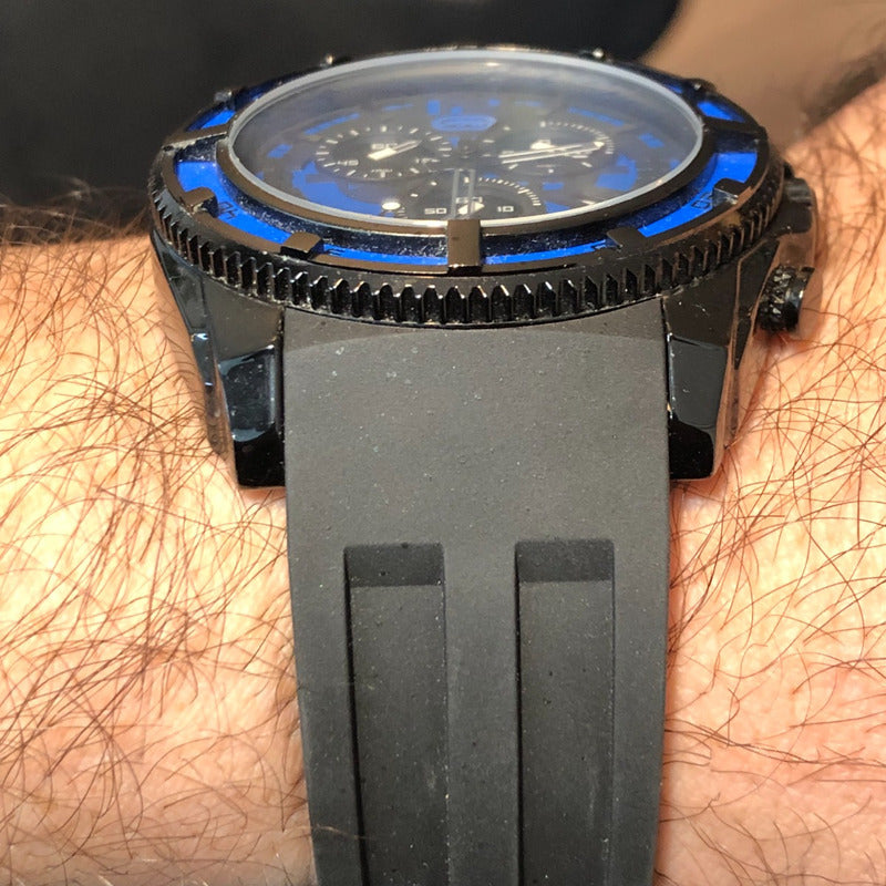 Reloj Marc Ecko Hombre Vintange 2000s Cronógrafo Bisel Azul