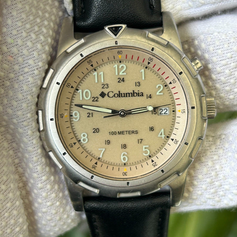 Reloj Columbia Hombre 2003 Acero 100m Agujas Lumen Raro